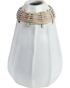 Vaso decorativo KAMPAR Ceramica 30 cm Bianco