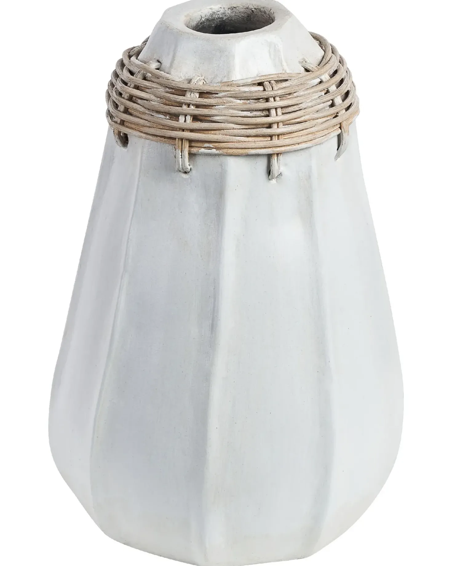 Vaso decorativo KAMPAR Ceramica 30 cm Bianco