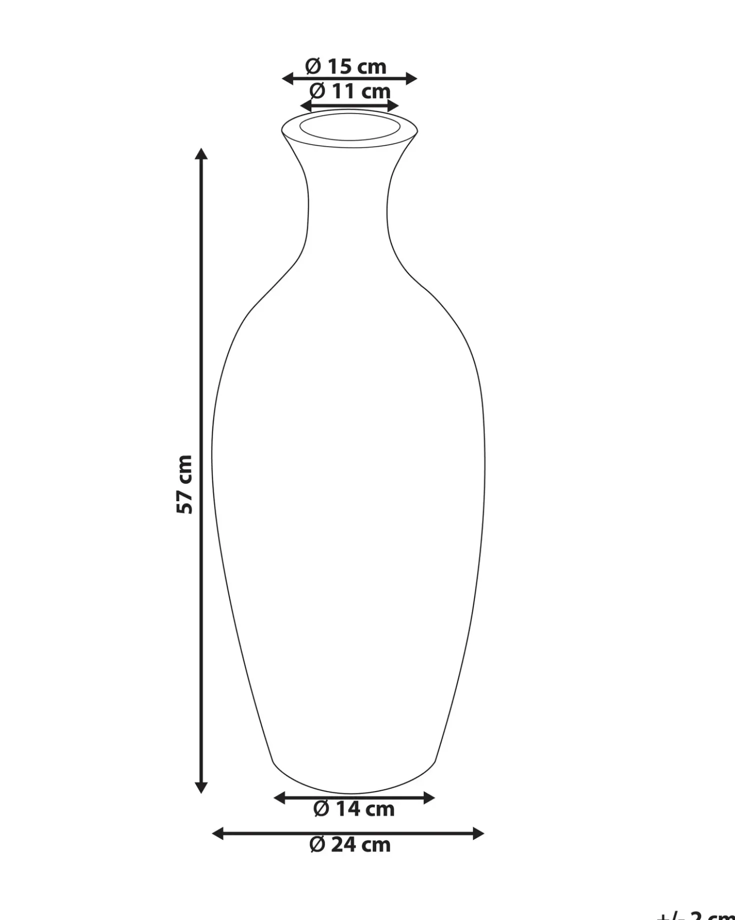 Vaso decorativo KARDIA Ceramica 57 cm Marrone