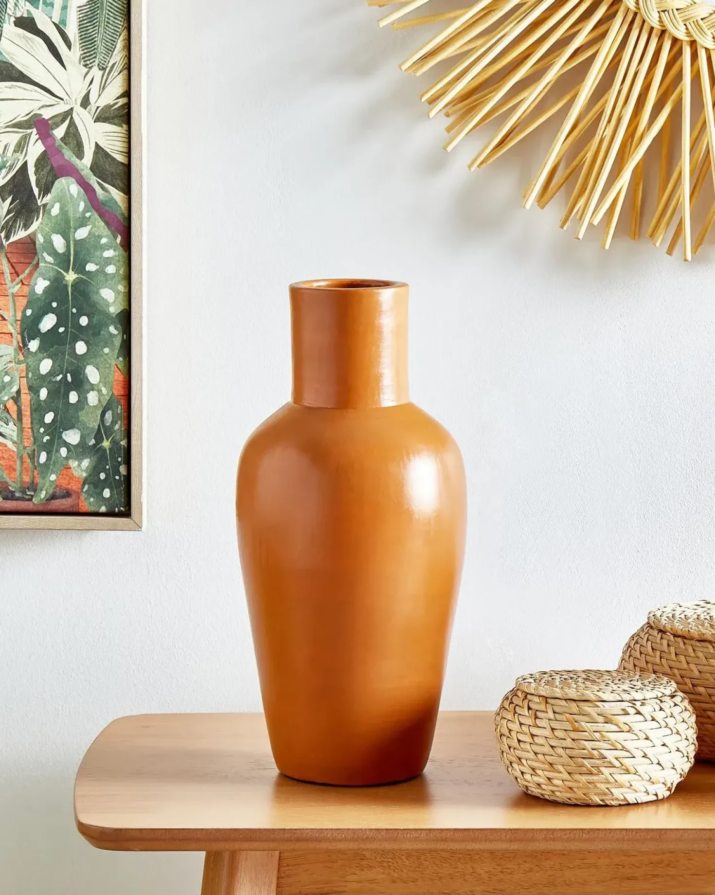 Vaso decorativo KARFI Ceramica 37 cm Arancione