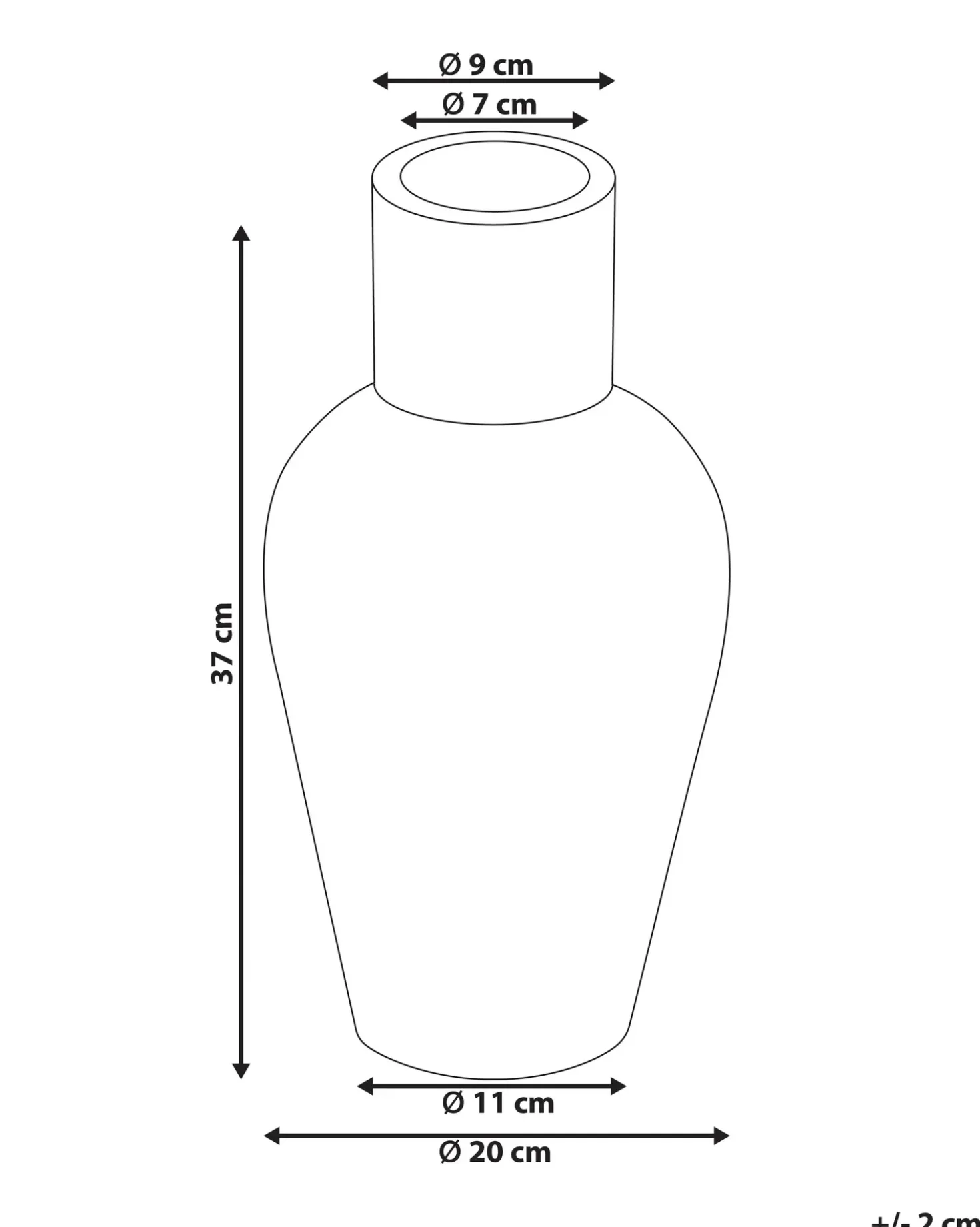 Vaso decorativo KARFI Ceramica 37 cm Arancione