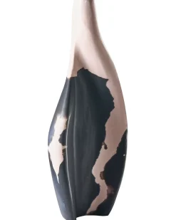 Vaso decorativo LAGOS Legno di mango 40 cm Nero/Beige