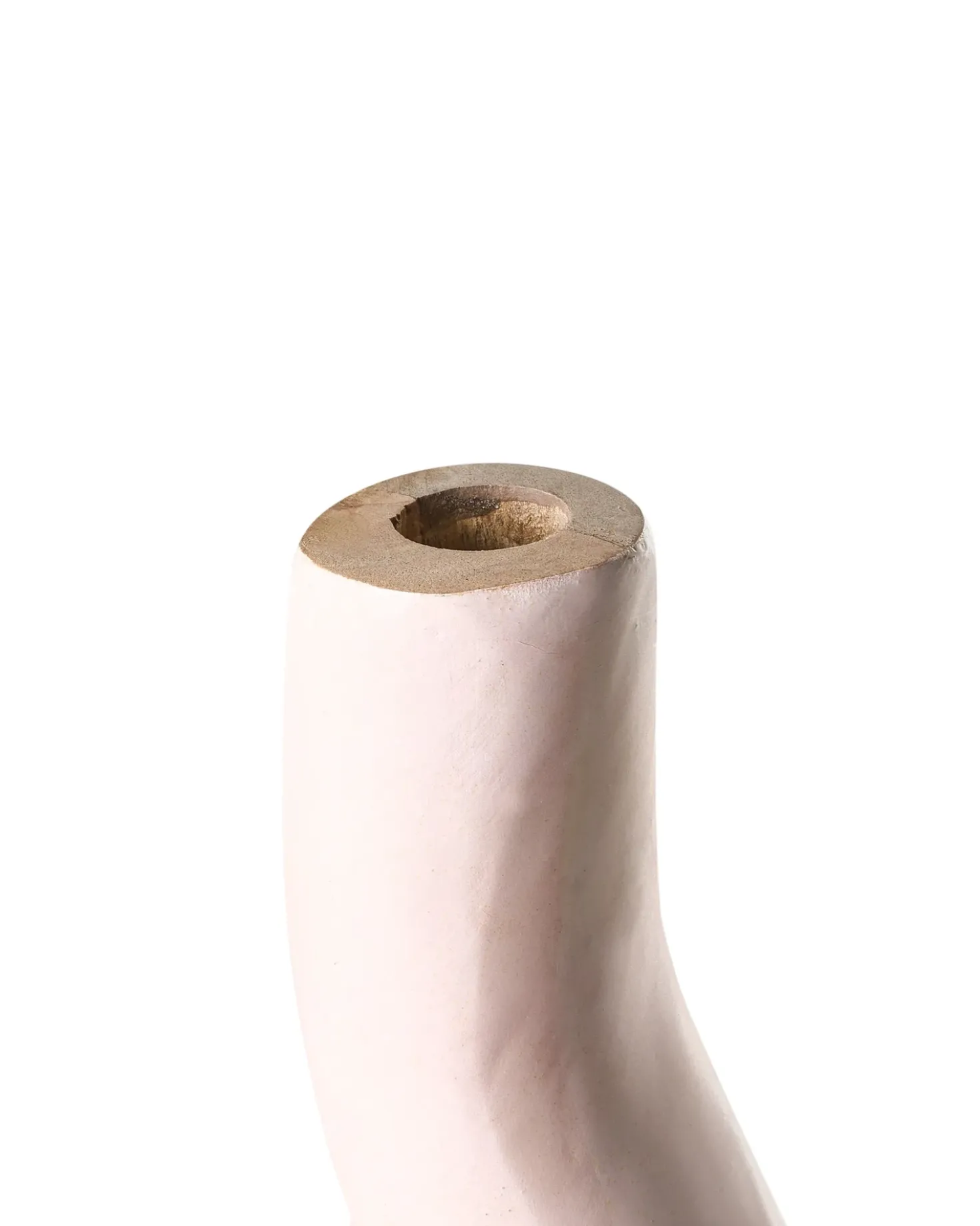 Vaso decorativo LAGOS Legno di mango 40 cm Nero/Beige