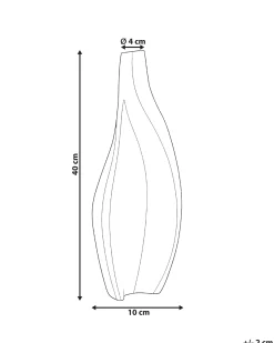 Vaso decorativo LAGOS Legno di mango 40 cm Nero/Beige