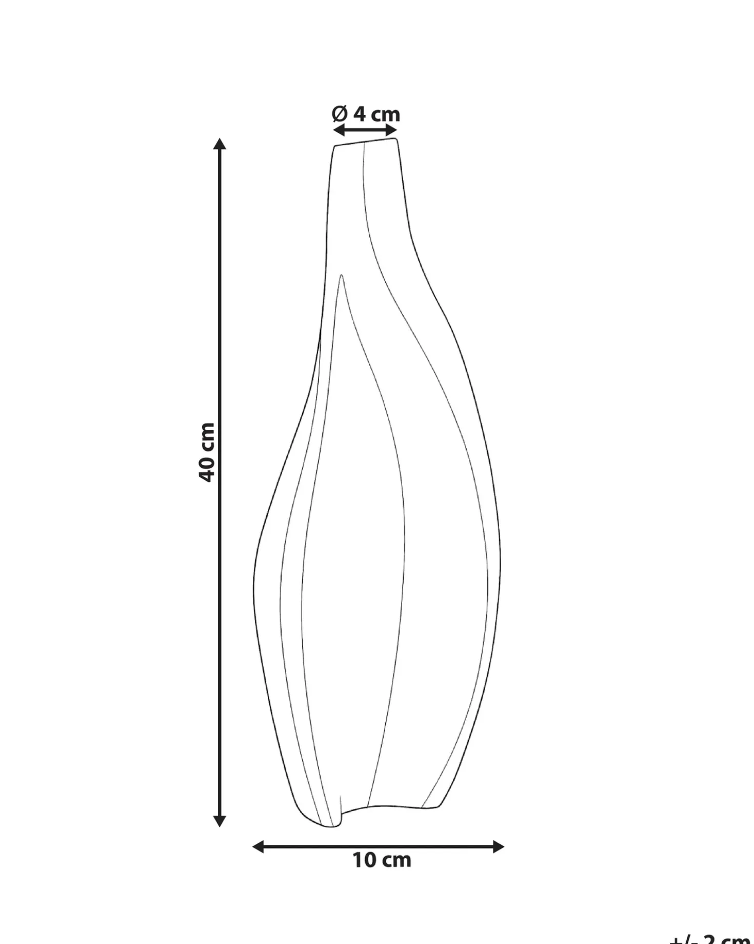 Vaso decorativo LAGOS Legno di mango 40 cm Nero/Beige