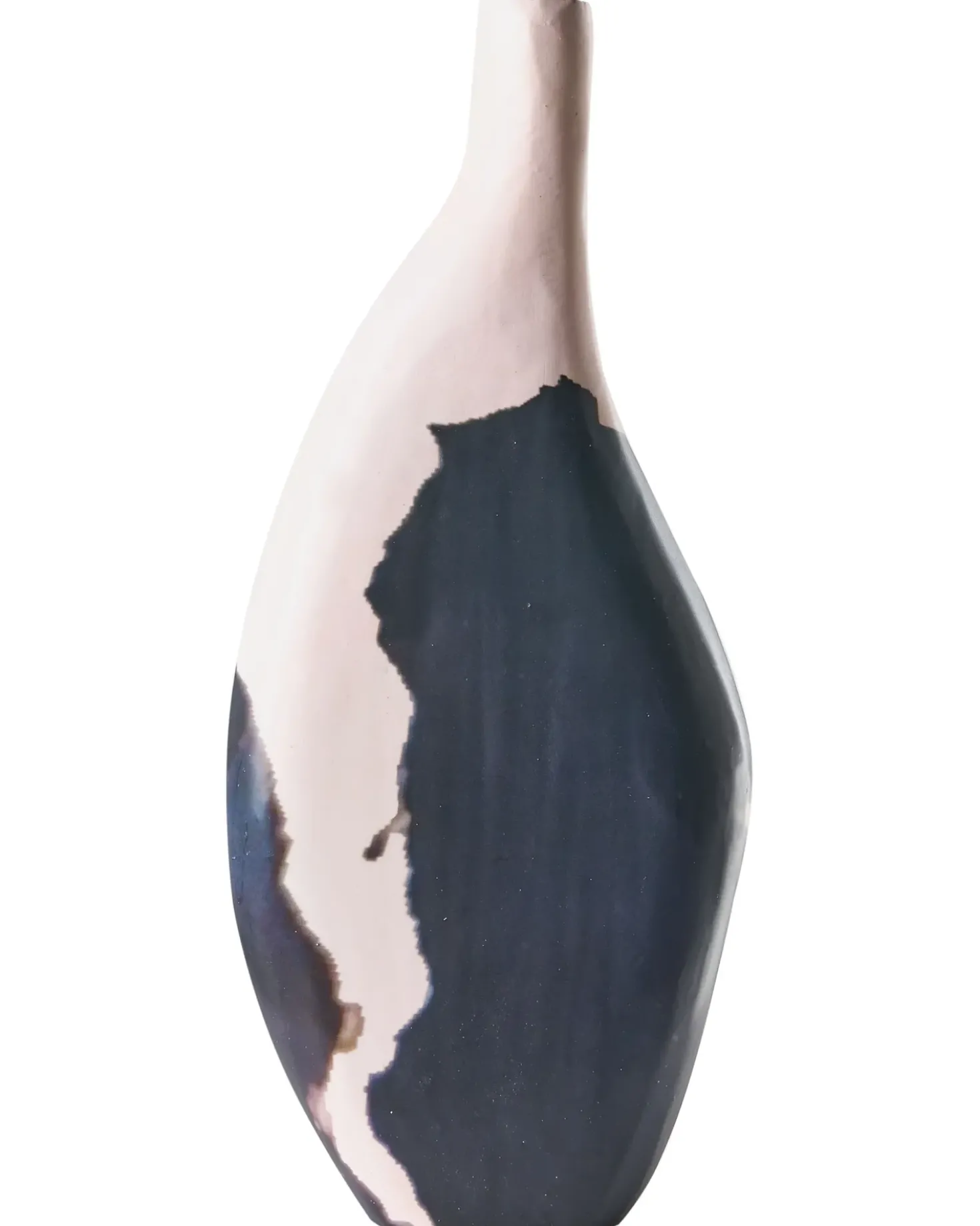 Vaso decorativo LAGOS Legno di mango 40 cm Nero/Beige