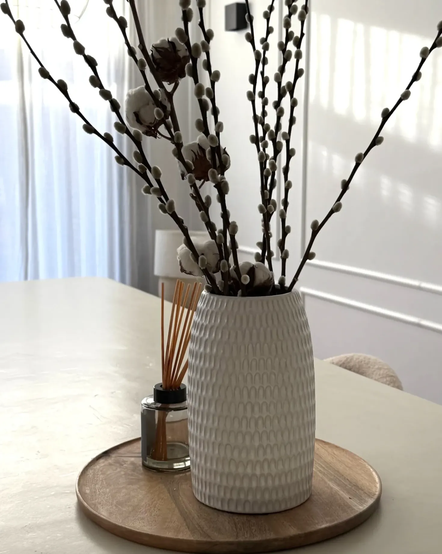 Vaso decorativo LINZI Gres porcellanato 25 cm Bianco