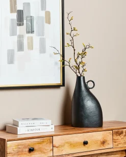 Vaso decorativo NARBADA Metallo 36 cm Nero