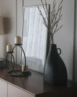 Vaso decorativo NARBADA Metallo 36 cm Nero