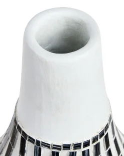 Vaso decorativo OMBILIN Ceramica 50 cm Bianco
