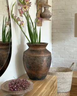 Vaso decorativo PUCHONG Ceramica 40 cm Rame