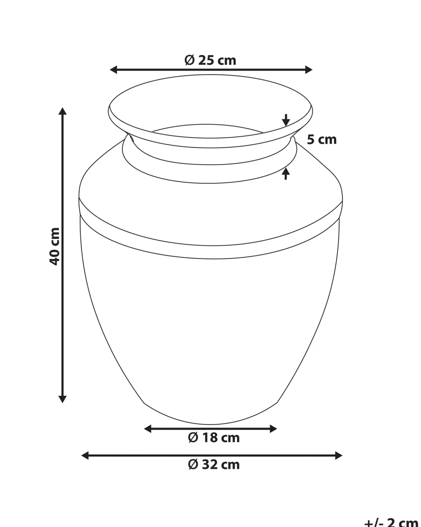 Vaso decorativo PUCHONG Ceramica 40 cm Rame
