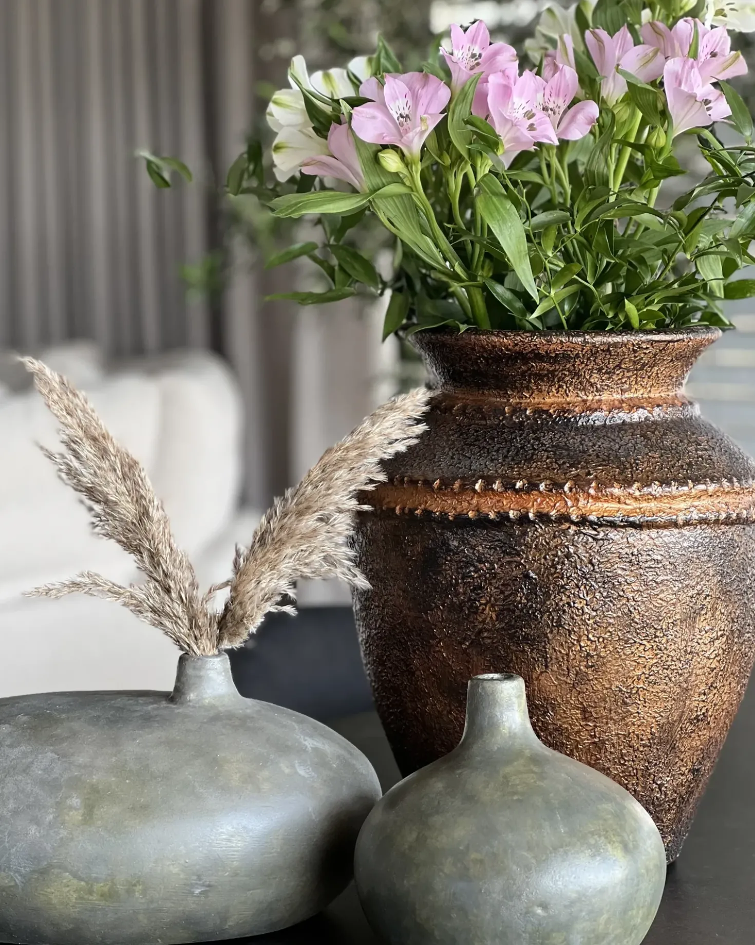 Vaso decorativo PUCHONG Ceramica 40 cm Rame