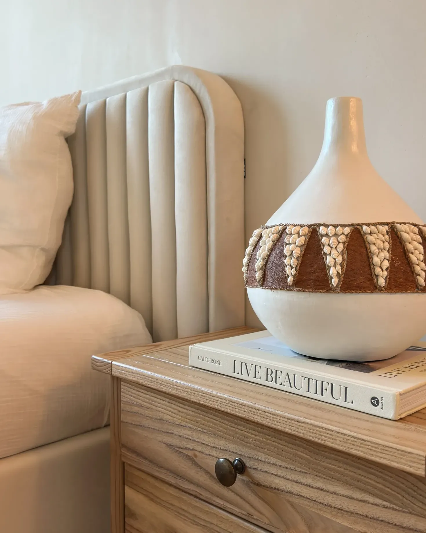 Vaso decorativo SIMPANG Ceramica 33 cm Bianco