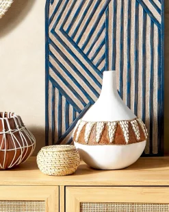 Vaso decorativo SIMPANG Ceramica 33 cm Bianco