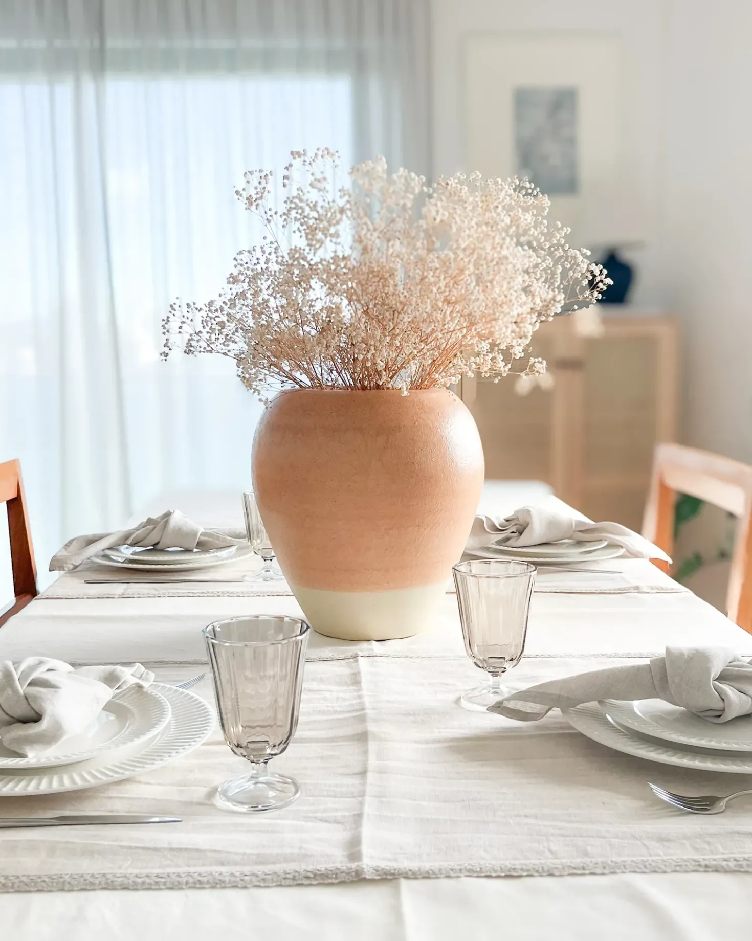 Vaso decorativo SKIONE Ceramica 34 cm Marrone chiaro