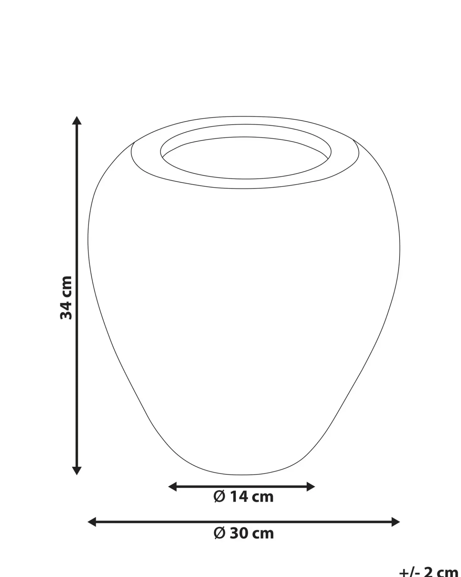 Vaso decorativo SKIONE Ceramica 34 cm Marrone chiaro