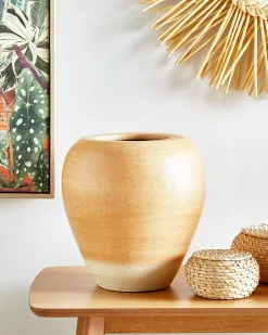 Vaso decorativo SKIONE Ceramica 34 cm Marrone chiaro