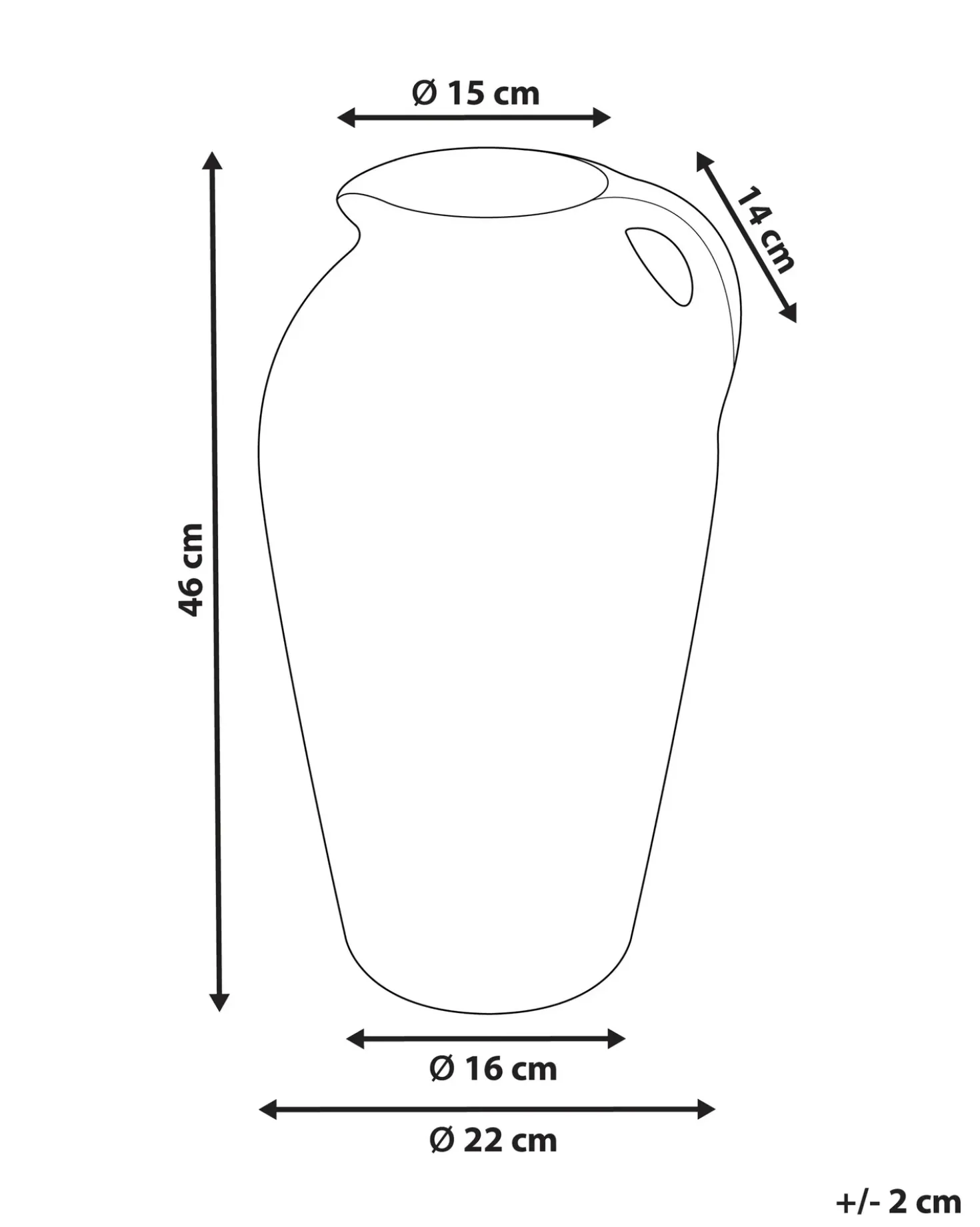 Vaso decorativo TAIPING Ceramica 46 cm Beige sabbia