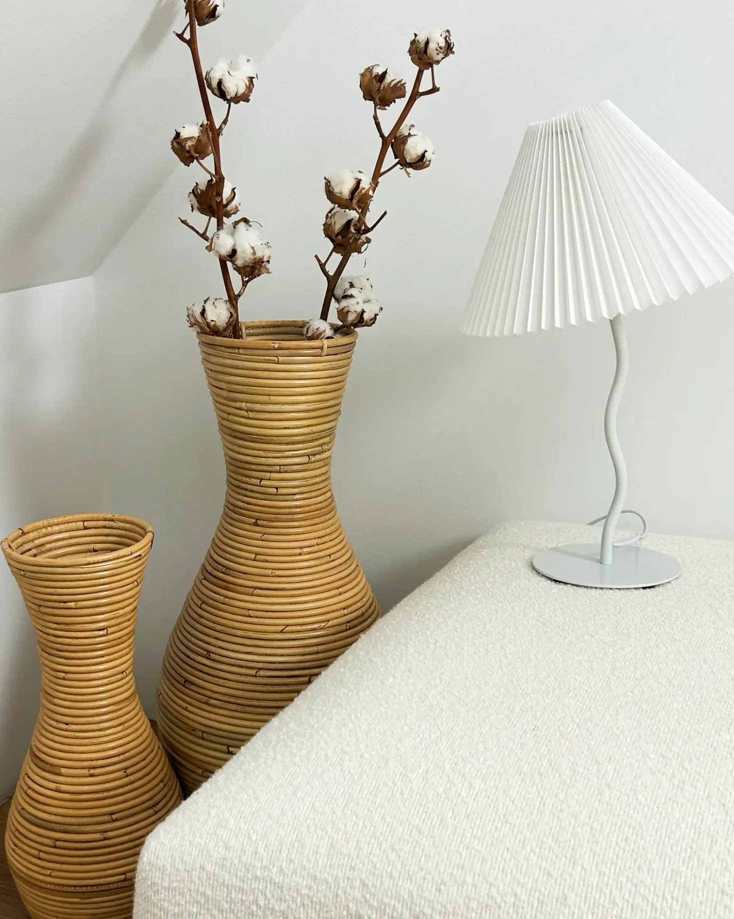 Vaso decorativo TRINISA Rattan 50 cm Naturale