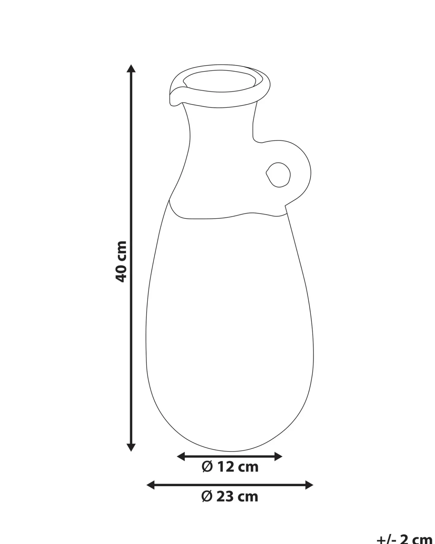 Vaso decorativo VELIA Ceramica 40 cm Blu