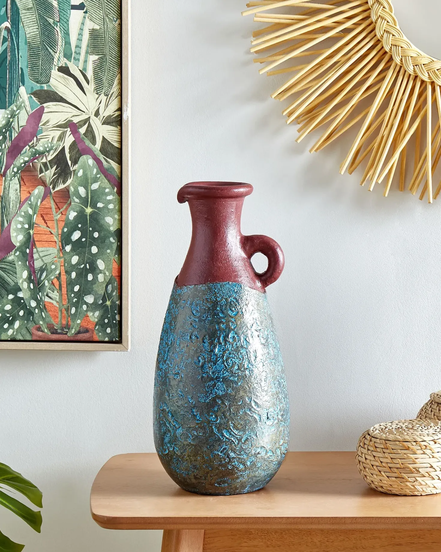 Vaso decorativo VELIA Ceramica 40 cm Blu