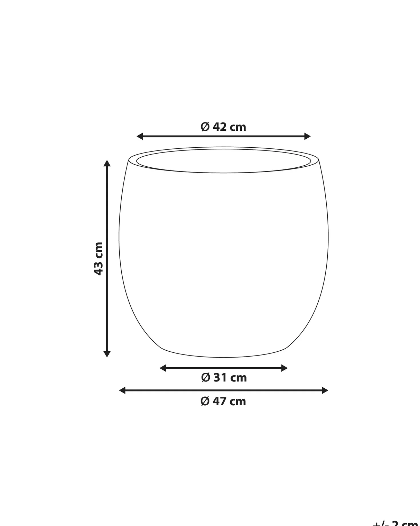 Vaso per piante BAIYUN 47 cm Grigio