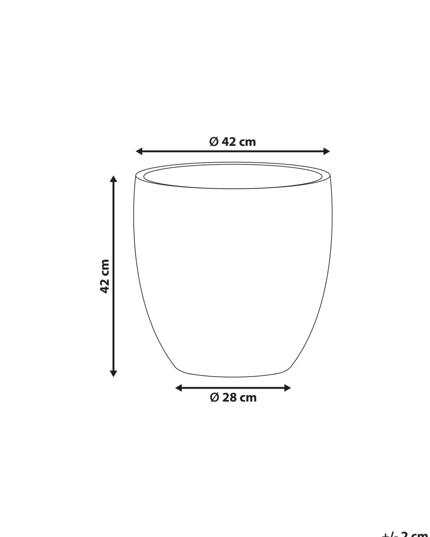 Vaso per piante BAIYUN 42 cm Beige chiaro
