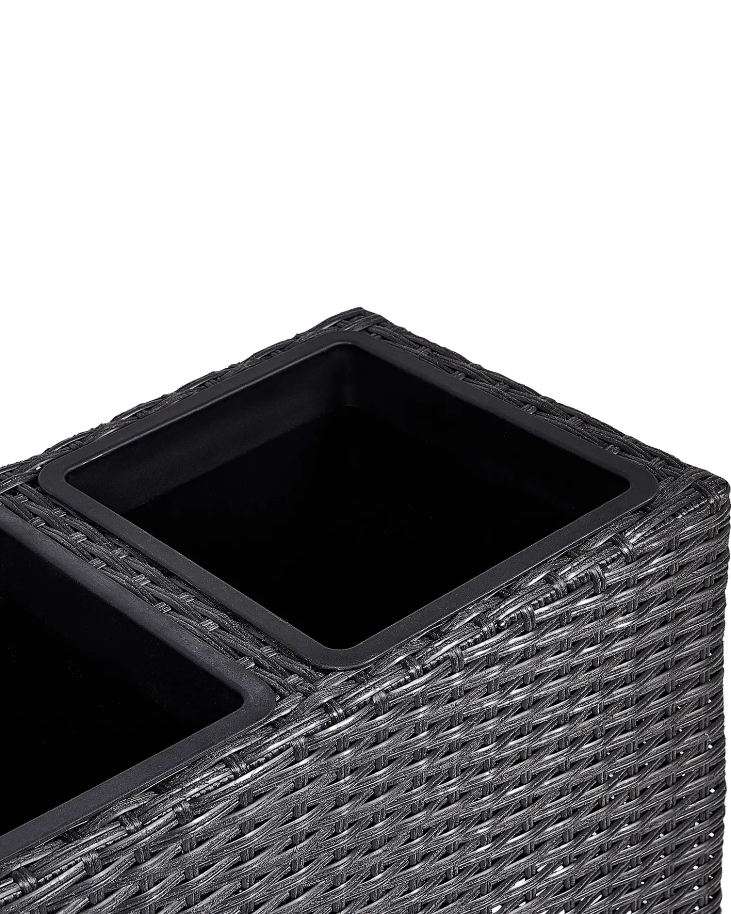 Vaso per piante BELLIS Rattan sintetico (PE) 82 cm Nero