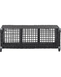 Vaso per piante BELLIS Rattan sintetico (PE) 82 cm Nero