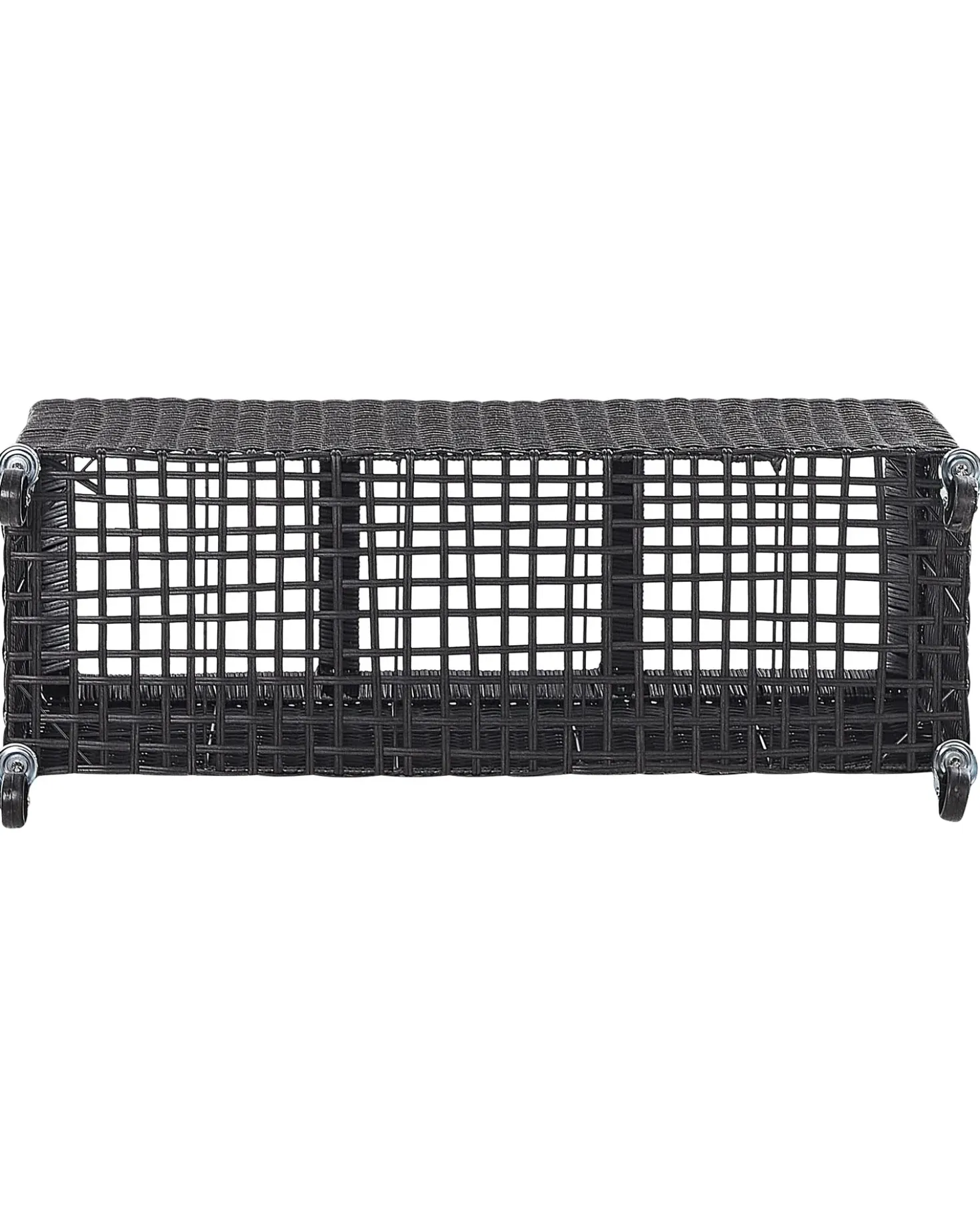 Vaso per piante BELLIS Rattan sintetico (PE) 82 cm Nero