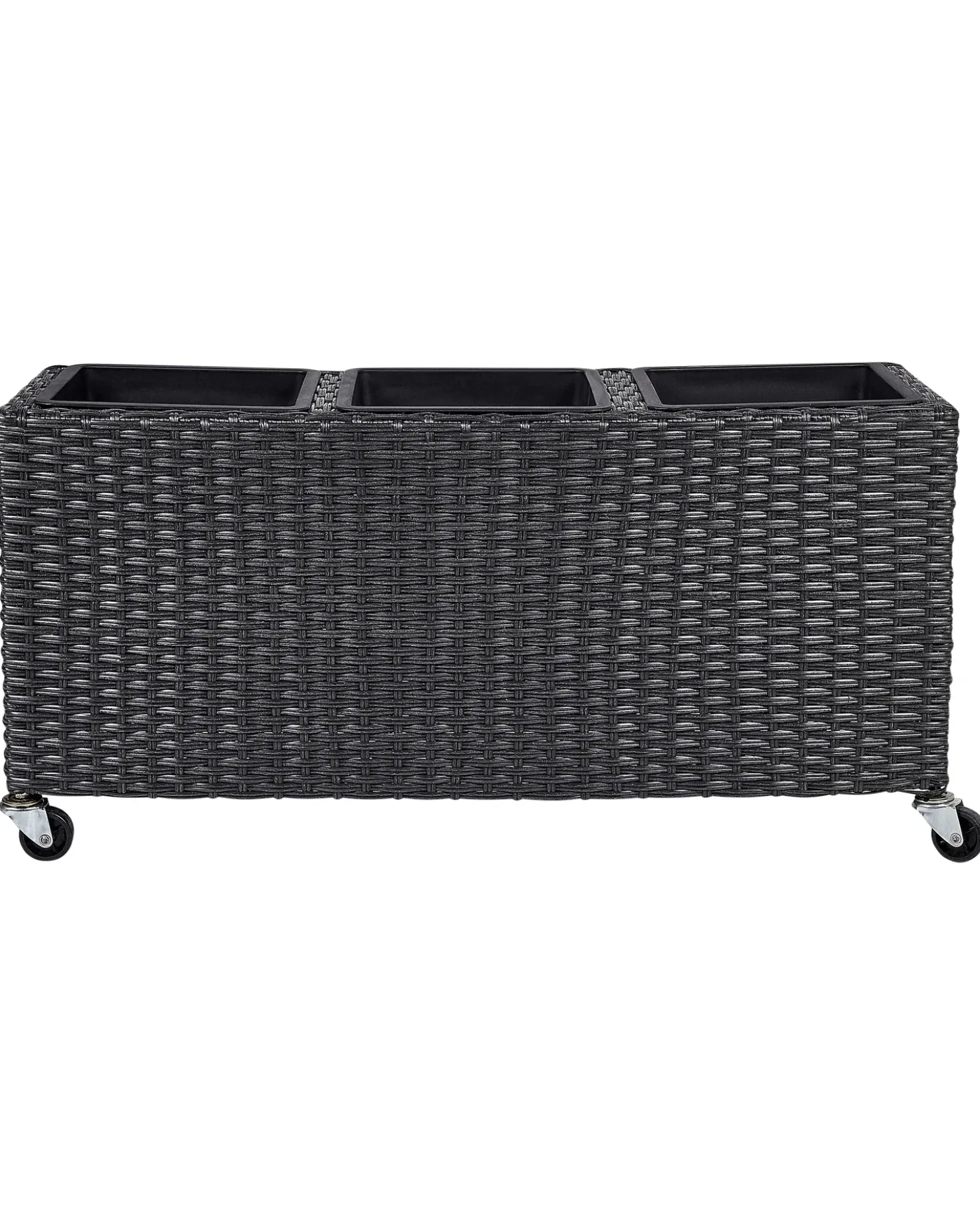 Vaso per piante BELLIS Rattan sintetico (PE) 82 cm Nero