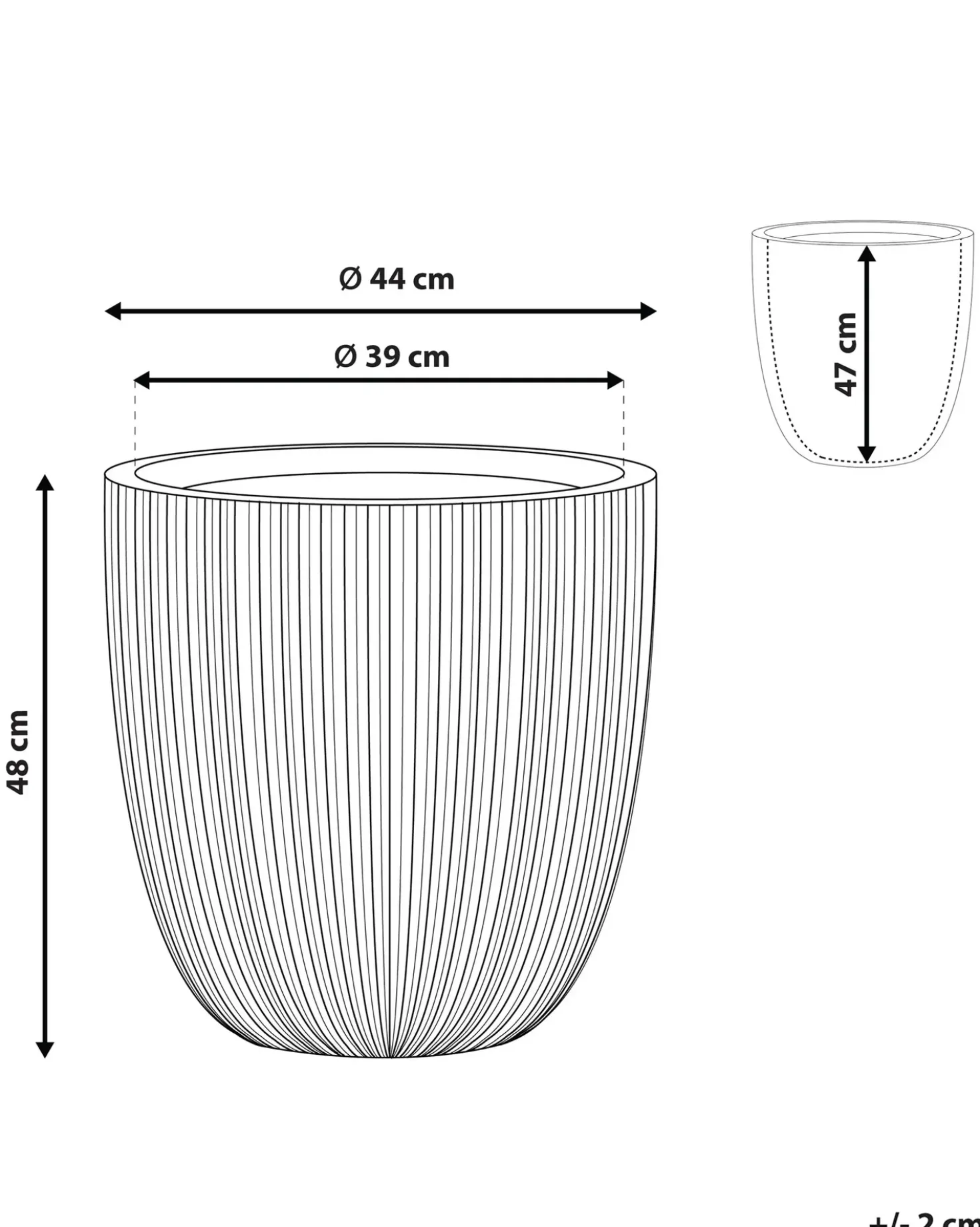 Vaso per piante CHIOS 44 cm Beige