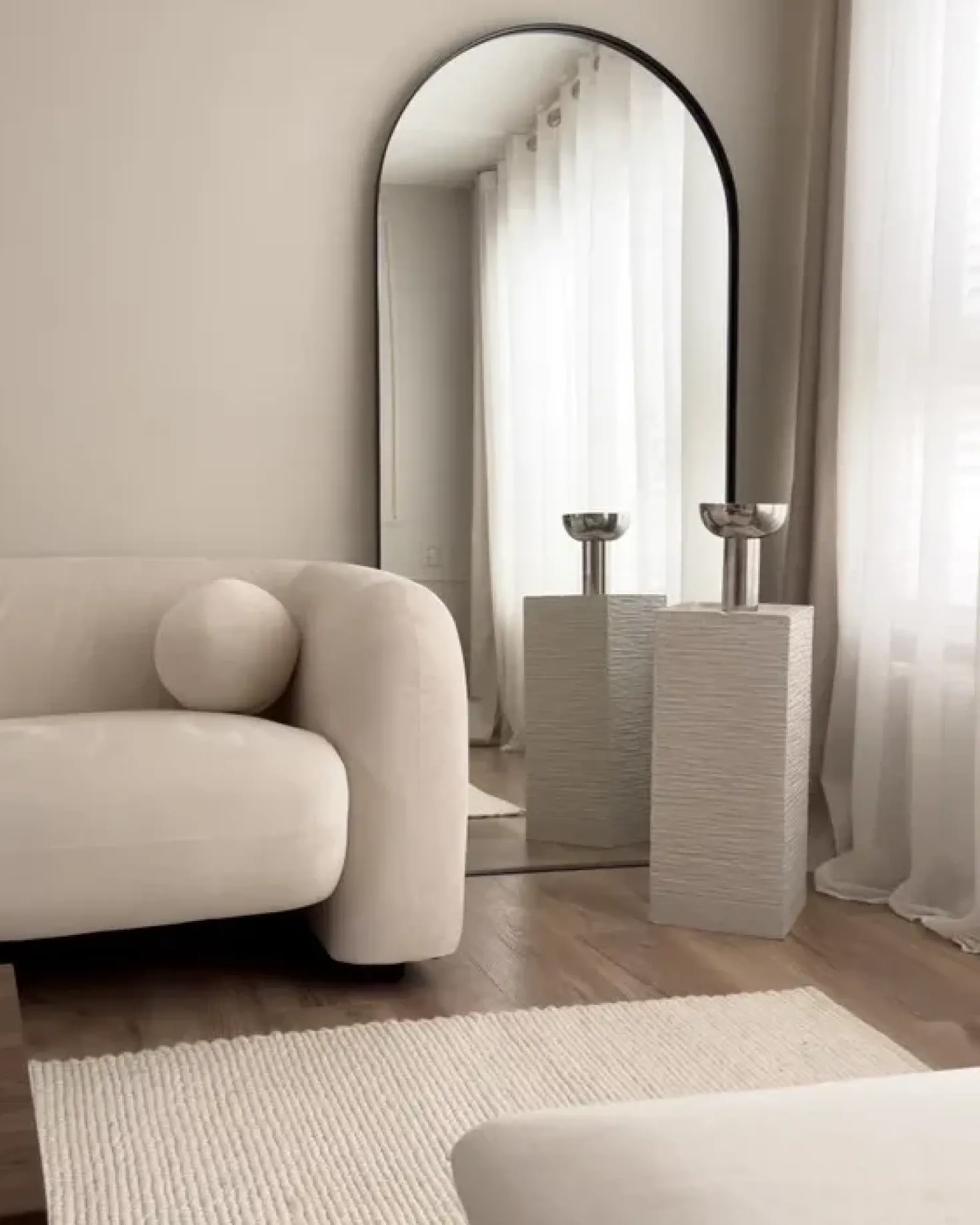 Vaso per piante DION 40 cm Beige chiaro