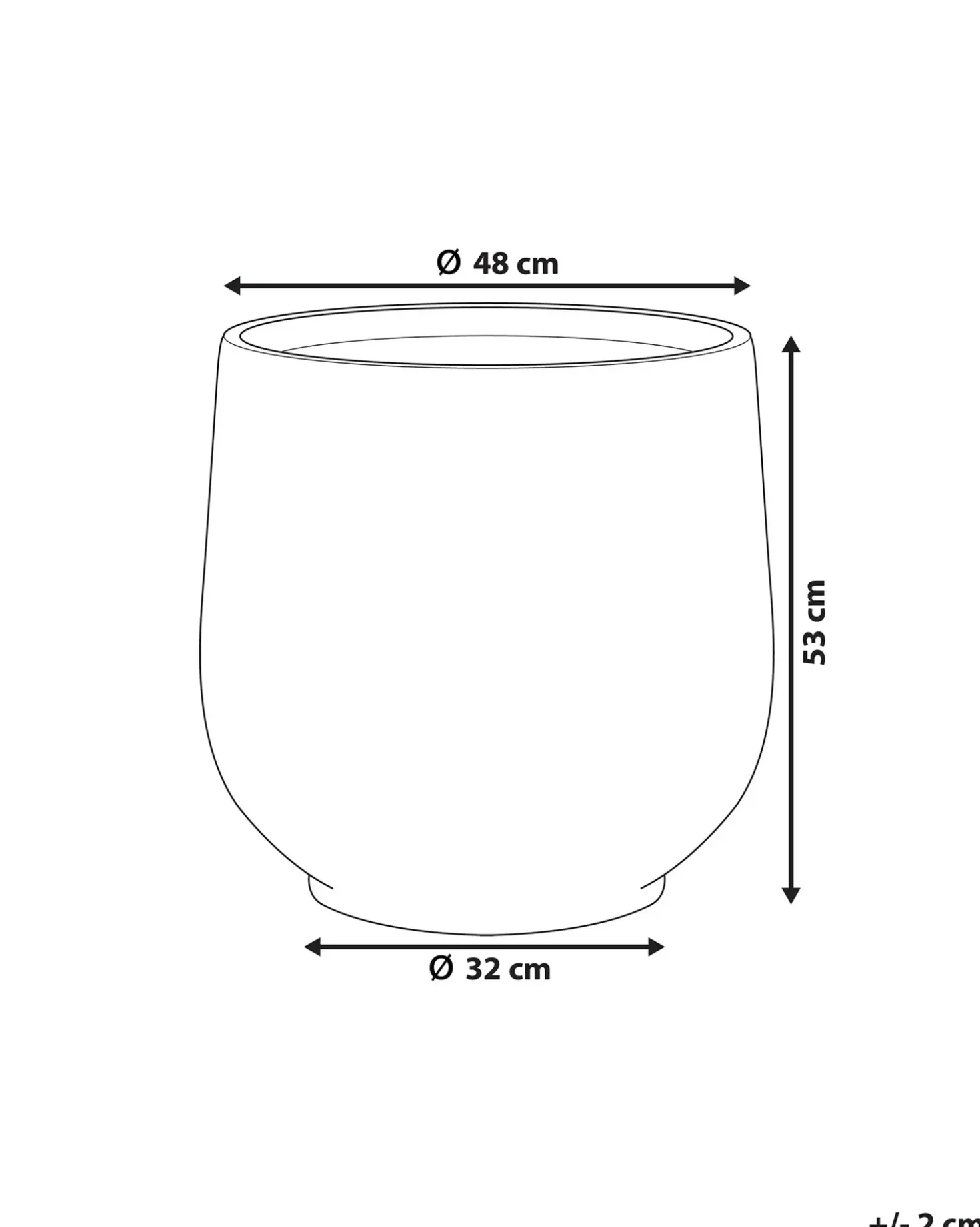 Vaso per piante DIONI 48 cm Grigio chiaro