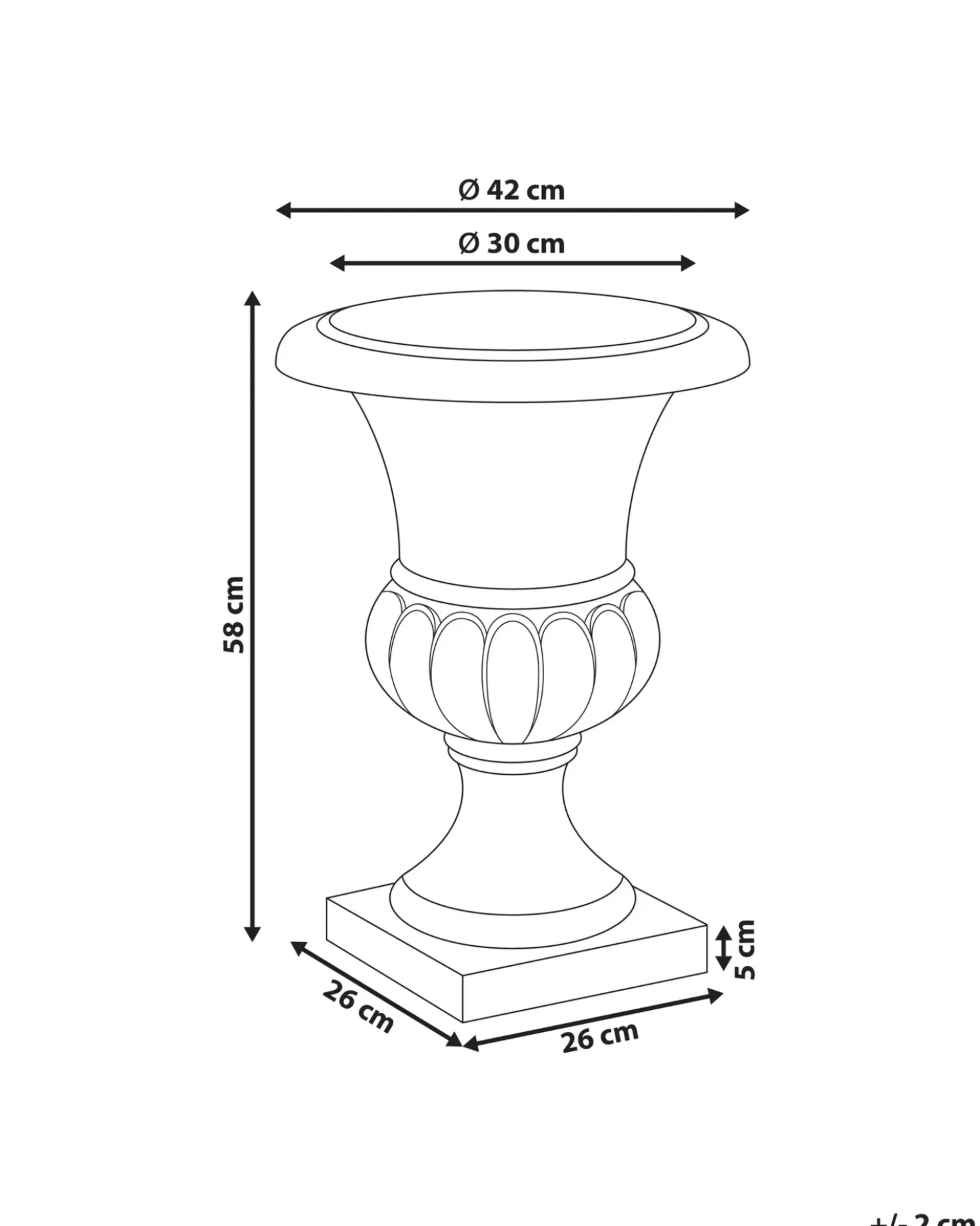 Vaso per piante KAIR Ceramica 42 cm Grigio grafite