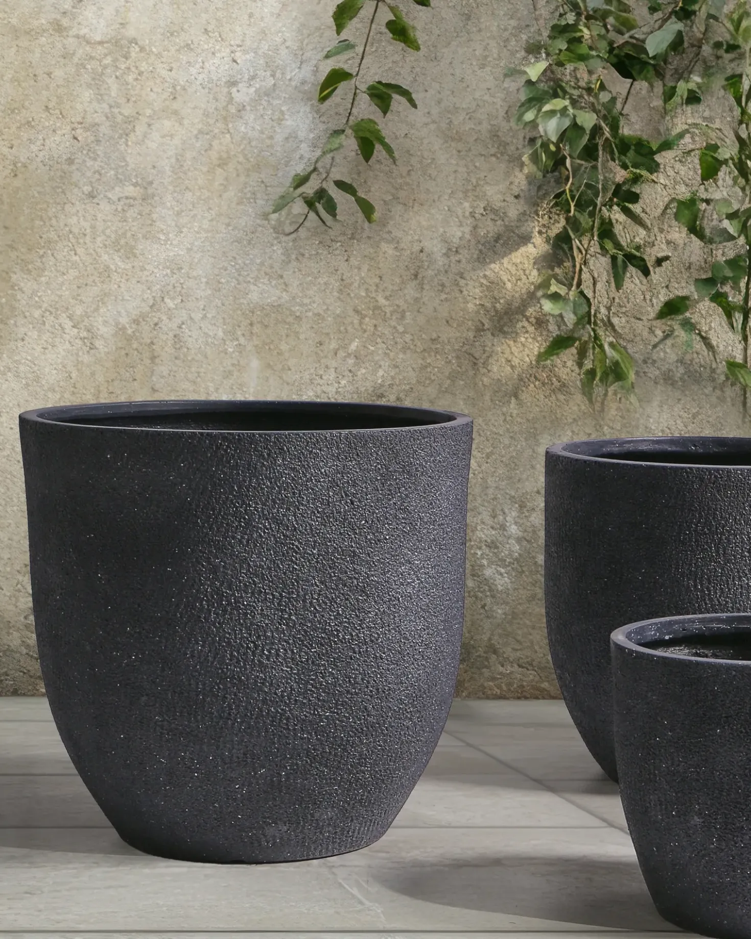 Vaso per piante KANNIA 55 cm Grigio grafite