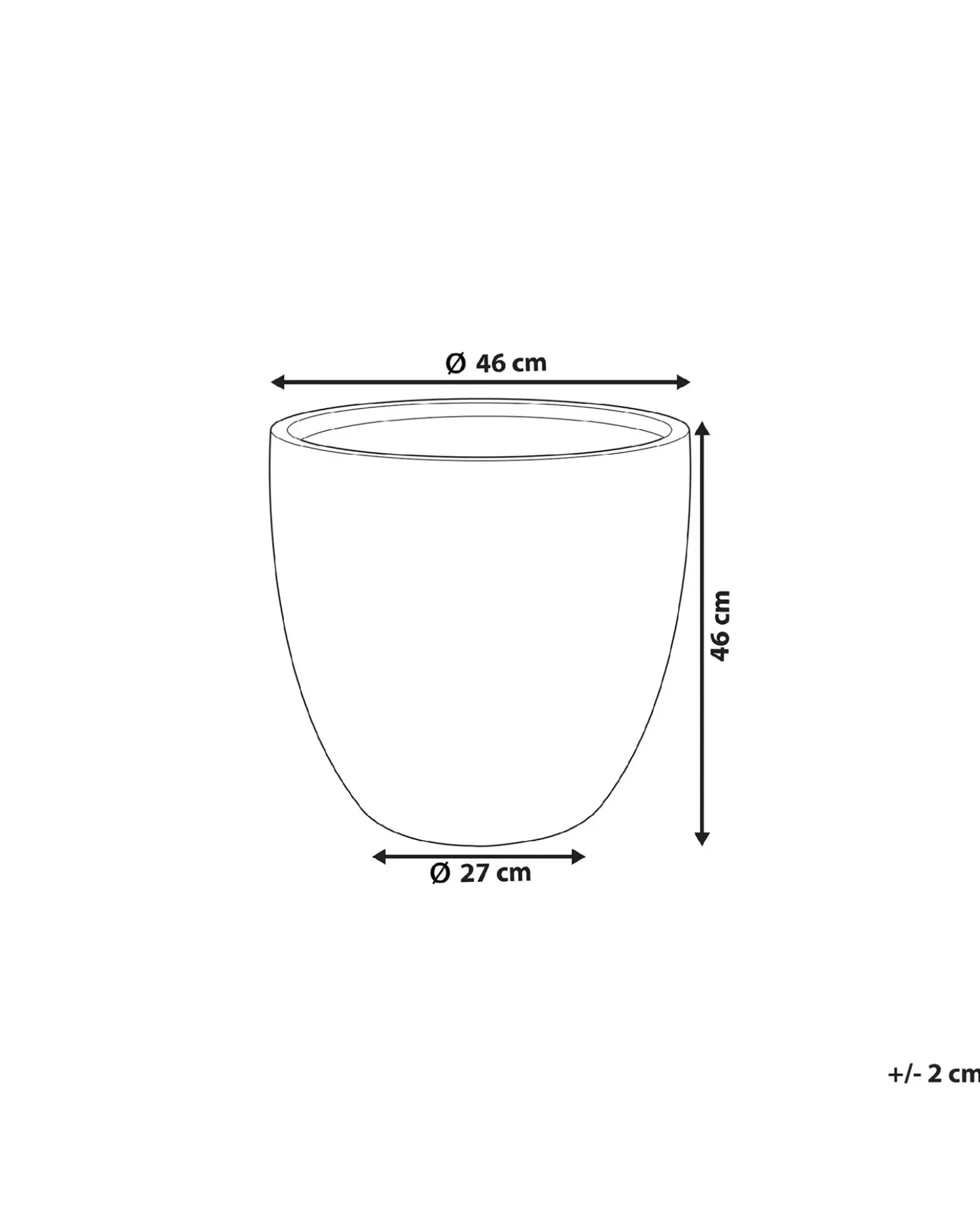 Vaso per piante KANNIA 46 cm Grigio chiaro