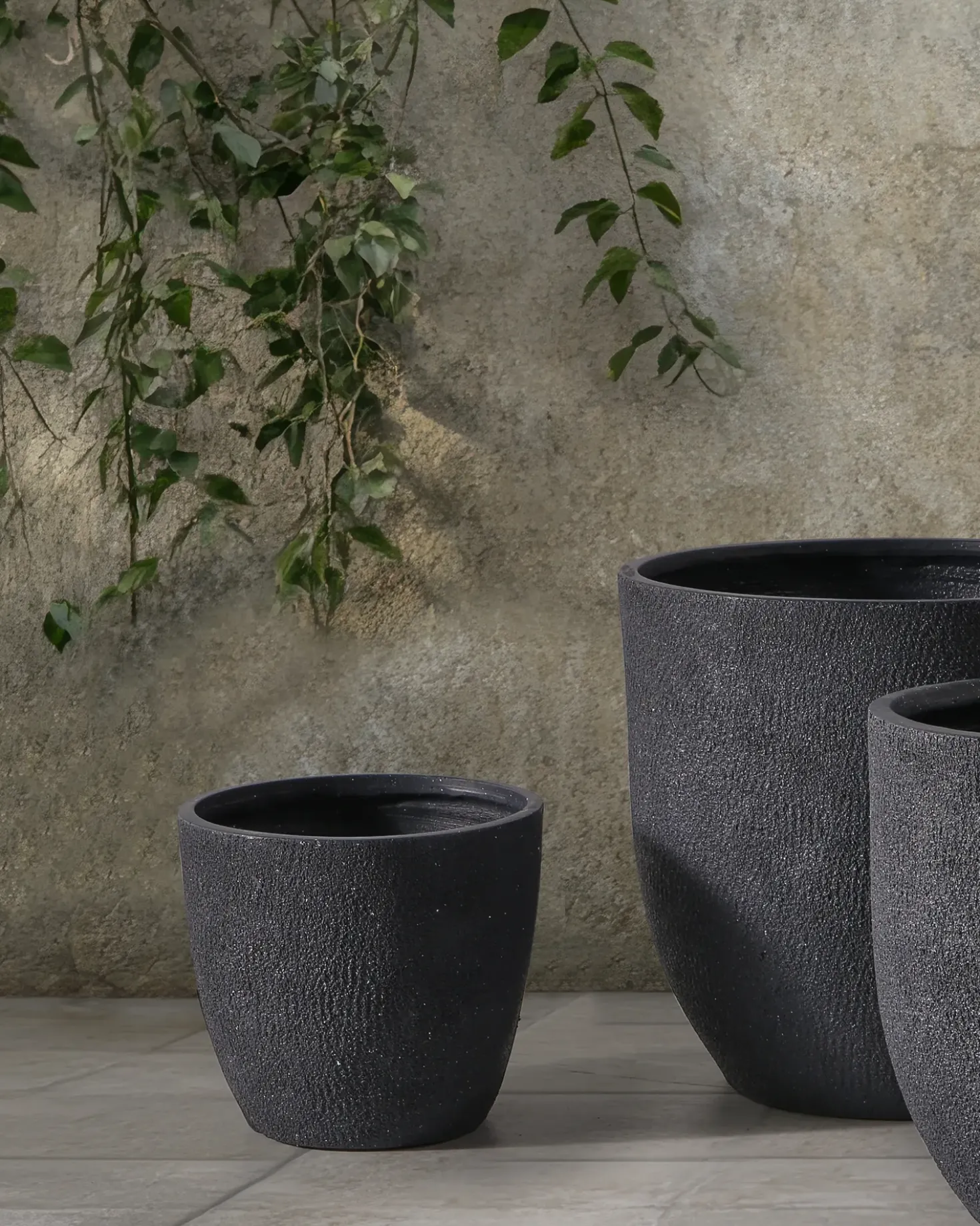 Vaso per piante KANNIA 36 cm Grigio grafite