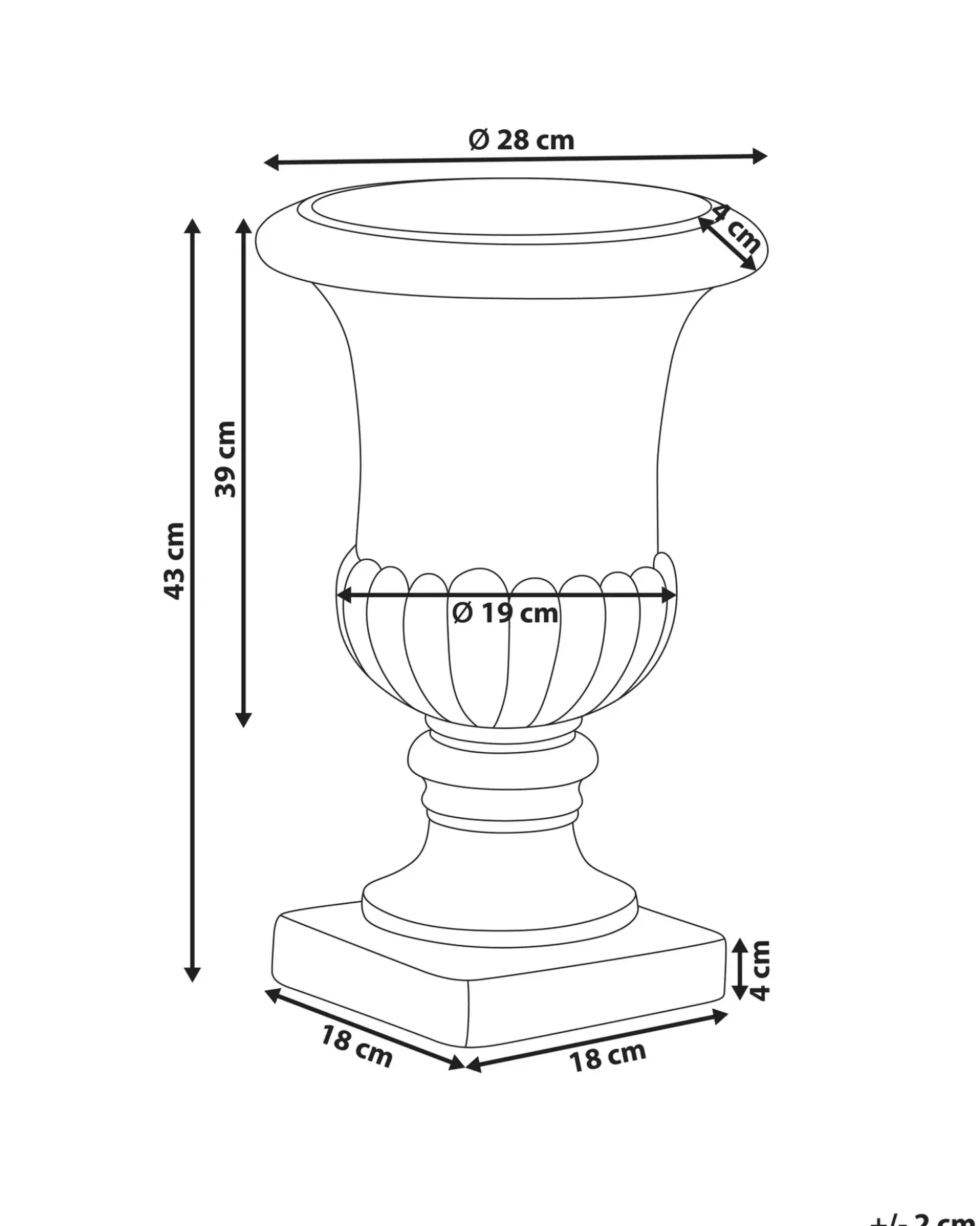 Vaso per piante LARISA 28 cm Beige