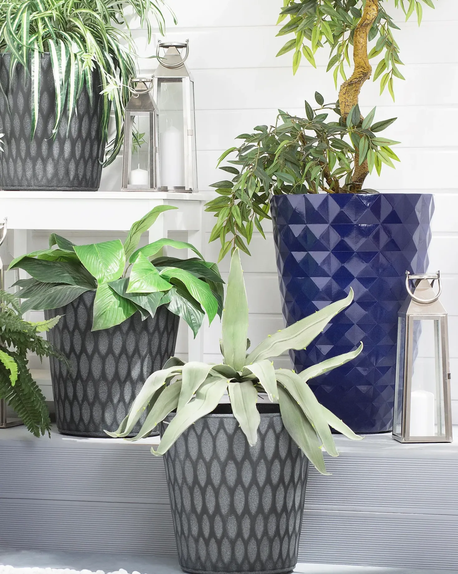 Vaso per piante LAVRIO 36 cm Grigio scuro