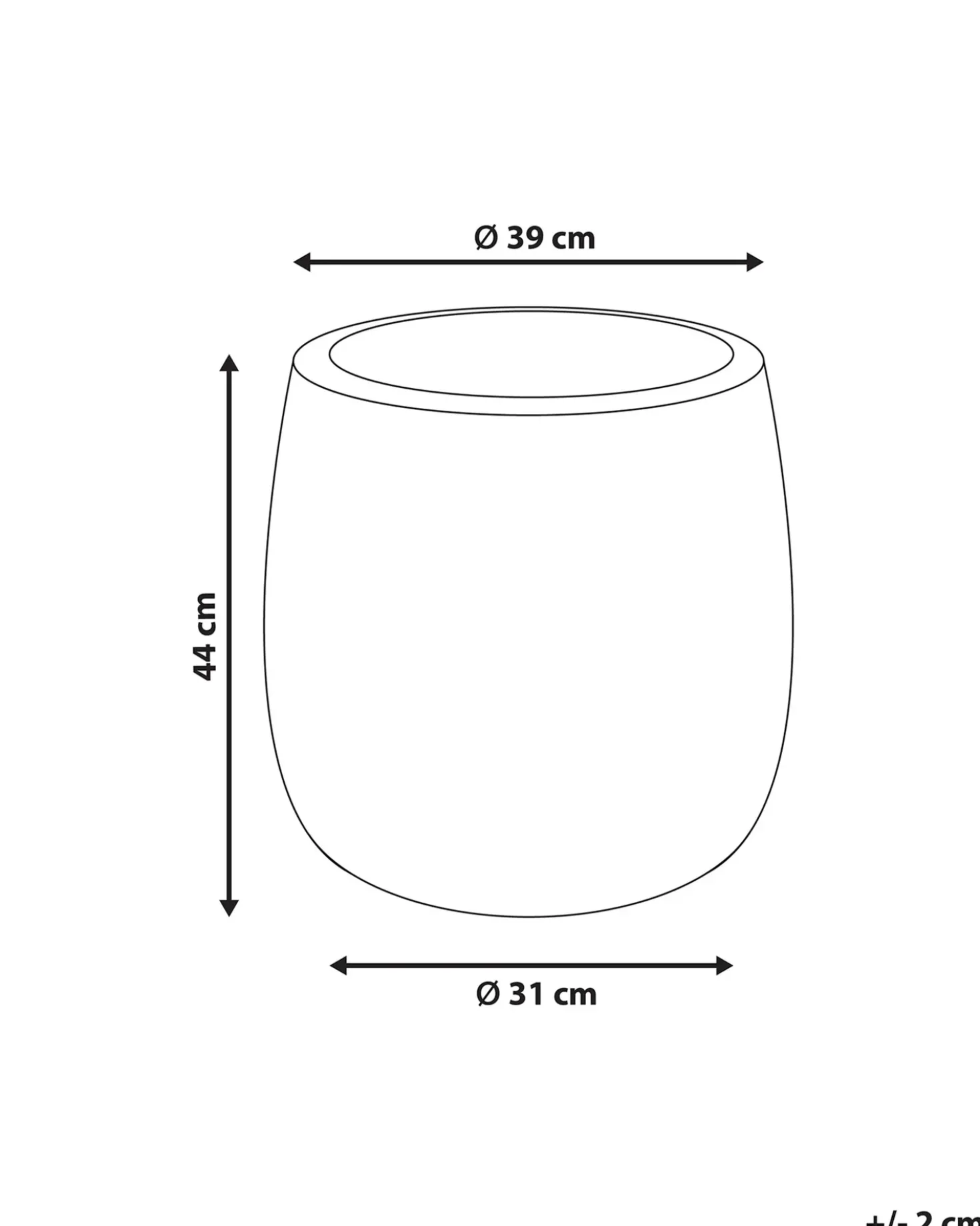 Vaso per piante LIVADIA 39 cm Tortora