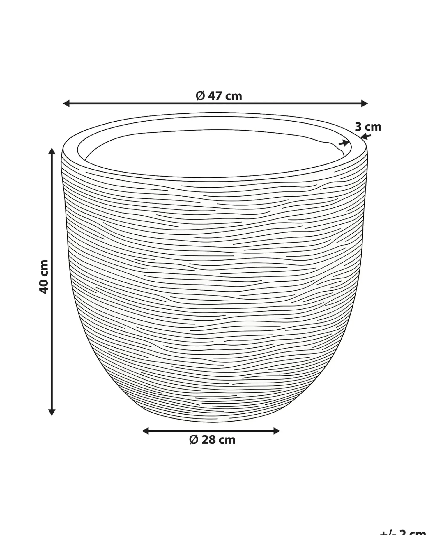 Vaso per piante LIXOURI 47 cm Grigio chiaro