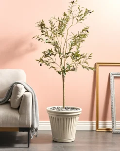 Vaso per piante MAIZE 43 cm Beige chiaro