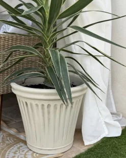 Vaso per piante MAIZE 43 cm Beige chiaro