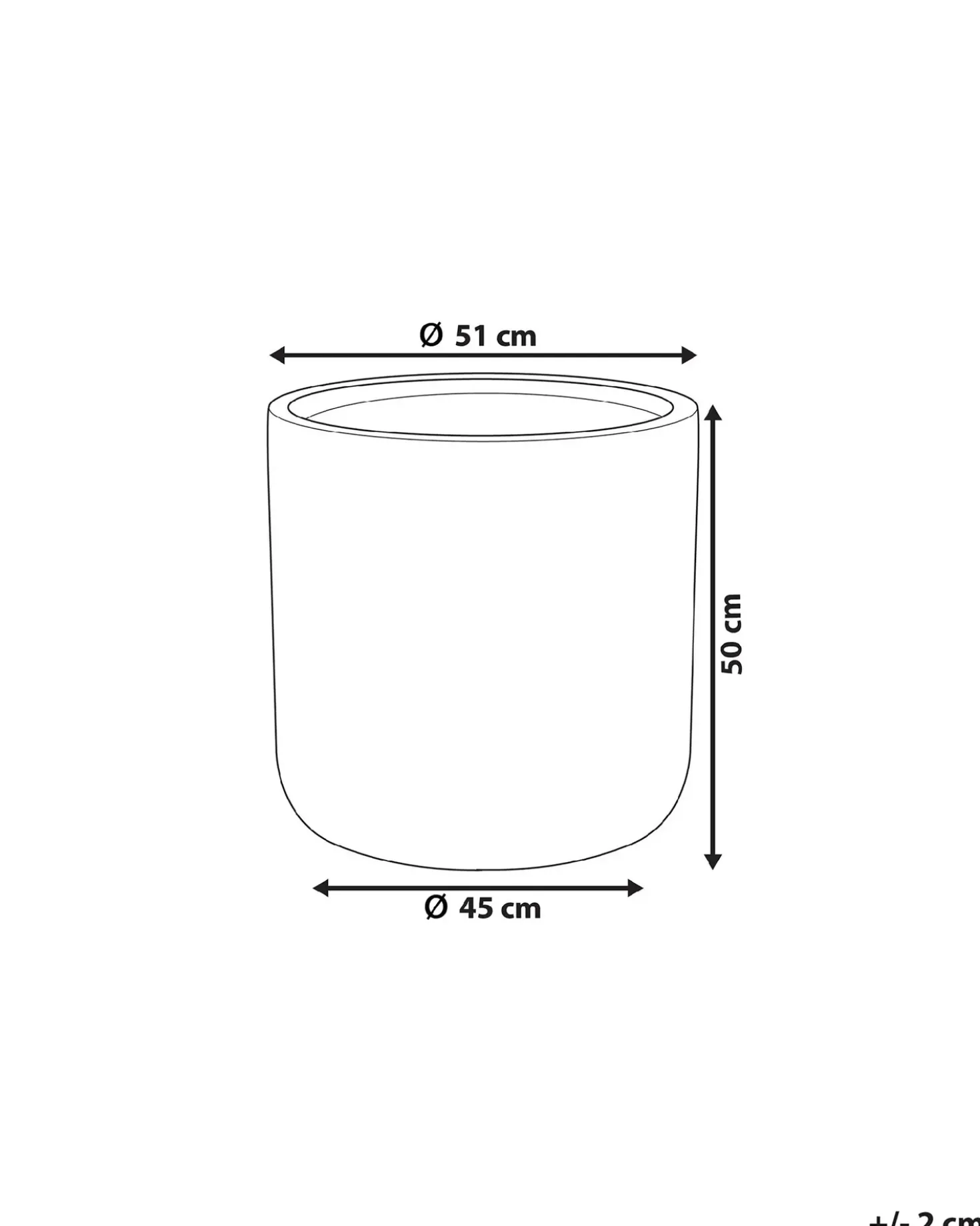 Vaso per piante MESSENE 51 cm Grigio chiaro