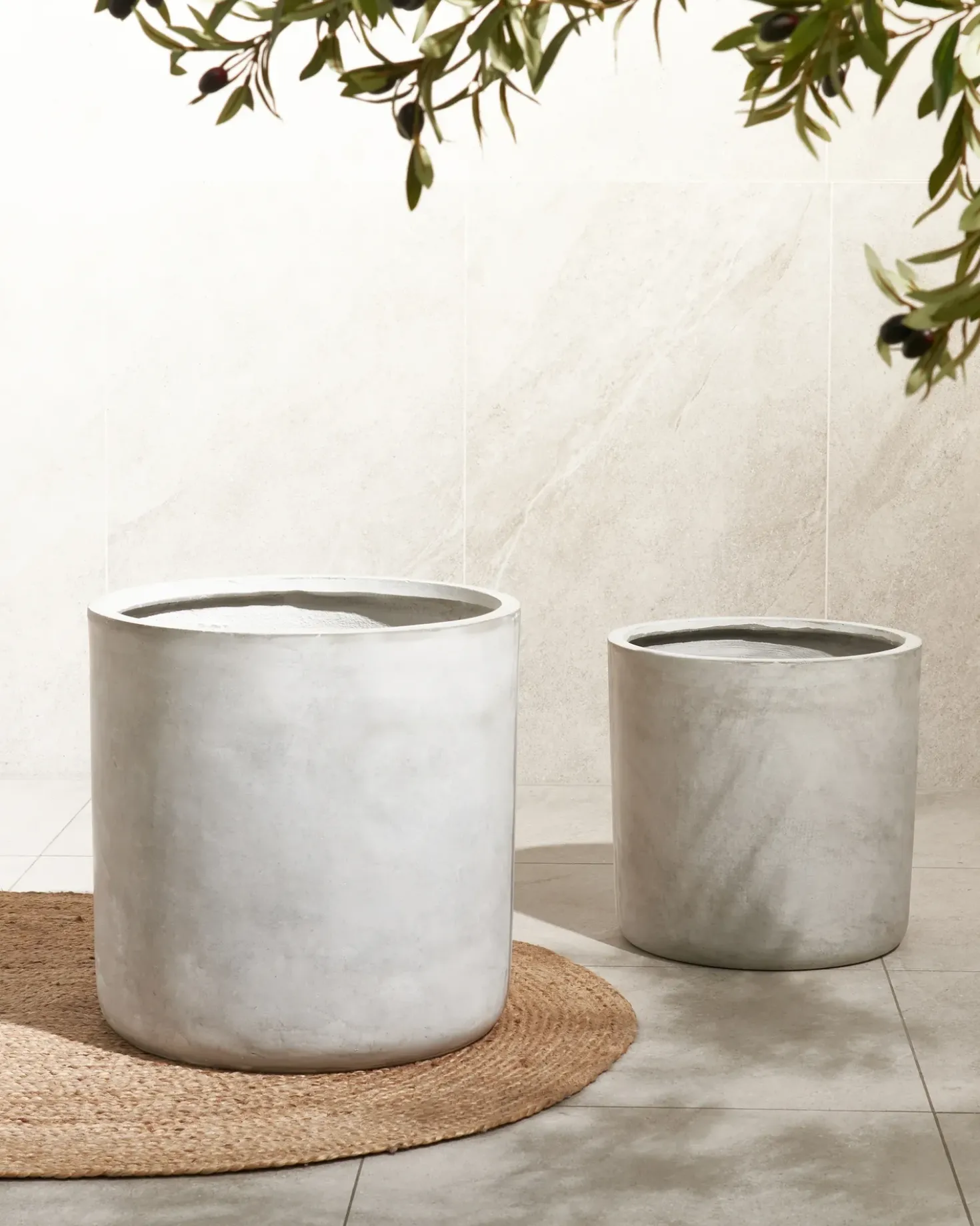 Vaso per piante MESSENE 51 cm Grigio chiaro