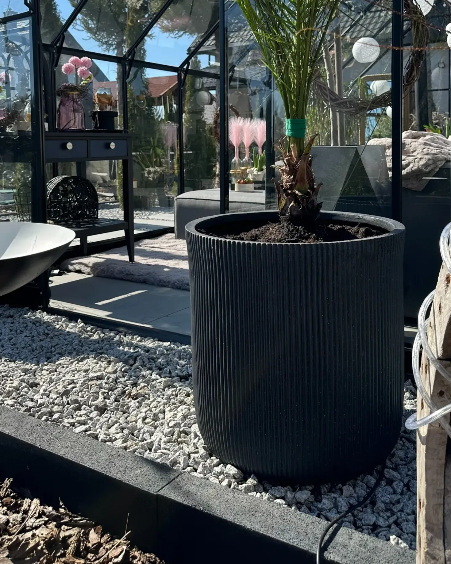 Vaso per piante OREOI 55 cm Grigio grafite
