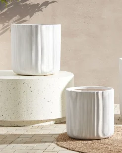 Vaso per piante OREOI 37 cm Bianco sporco