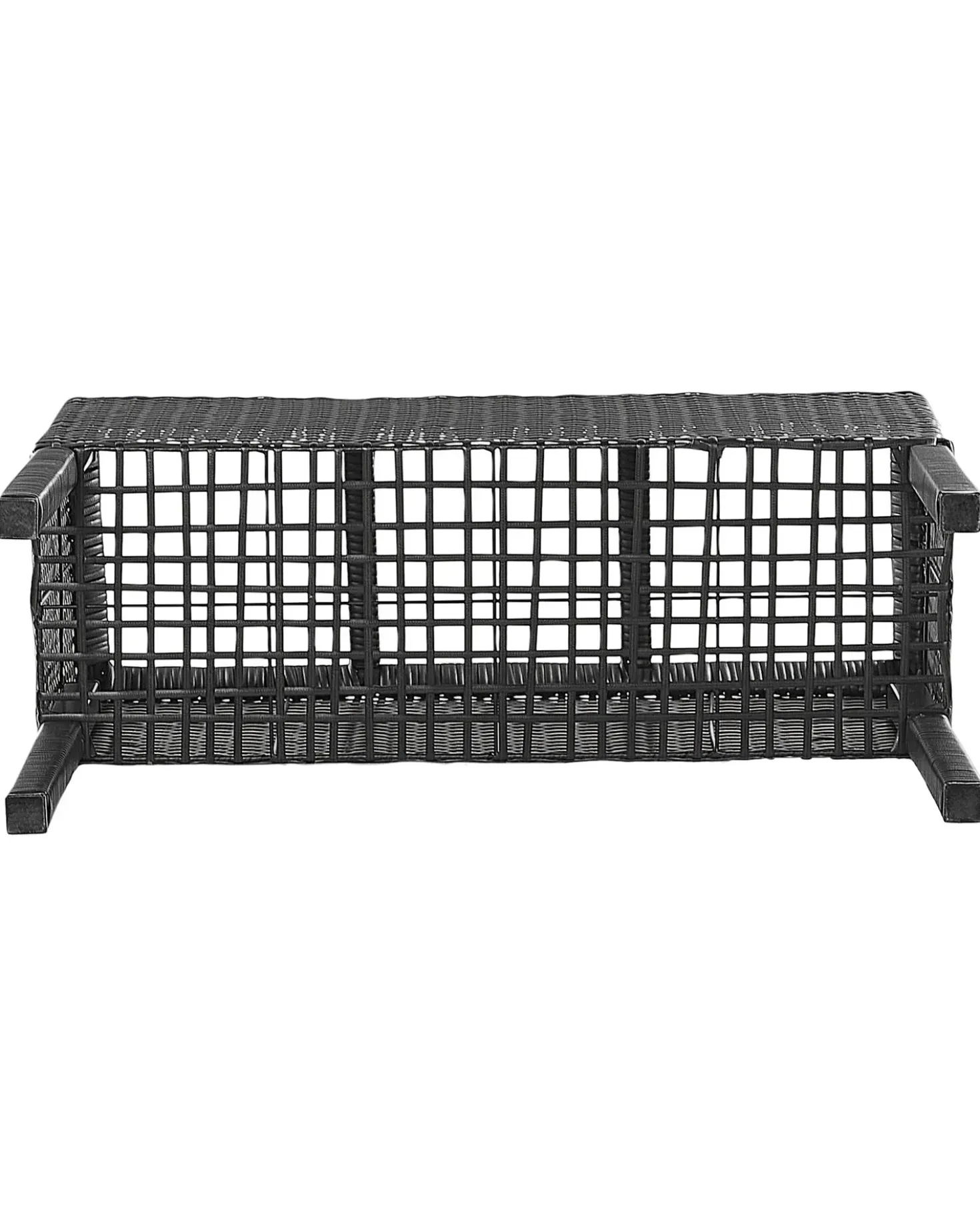 Vaso per piante rialzato CARAGANA Rattan sintetico (PE) 77 cm Nero